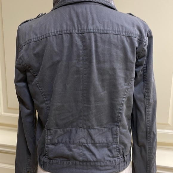 Sound & Matter Plaid Double Breasted Military Style Jacket Gray - Picture 3 of 8